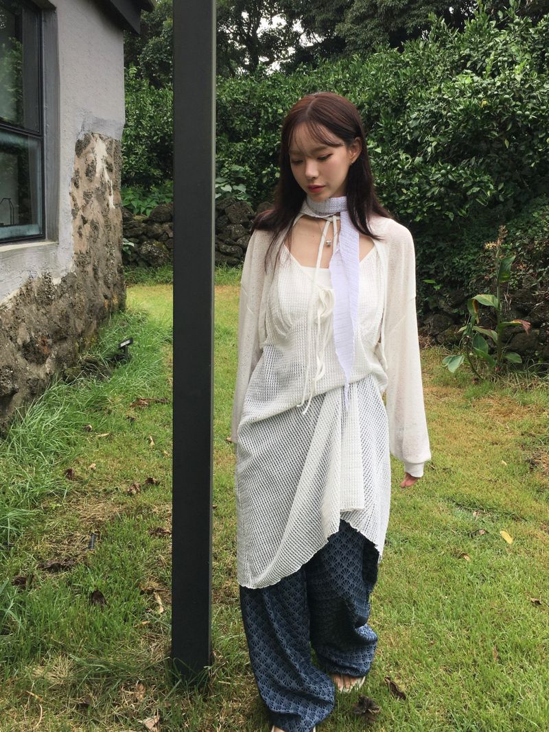 Airy Ribbon Tie Bolero (4c)