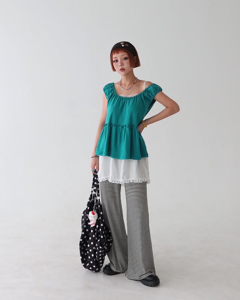 inen lace bustier long blouse & mini dress