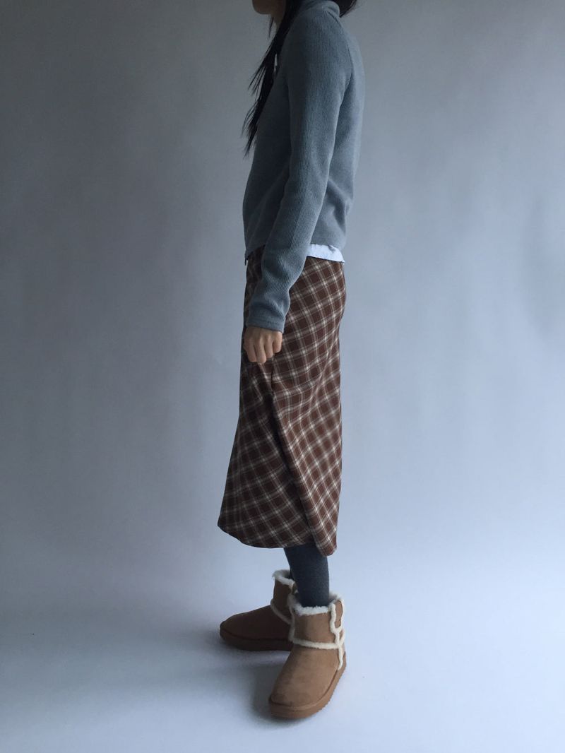 Tencel Vintage Checkered Skirt