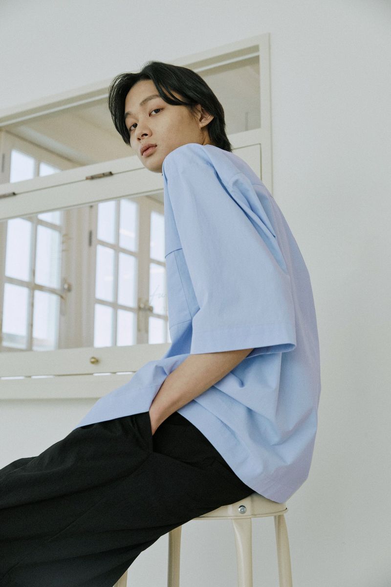unisex folding shirts sky blue