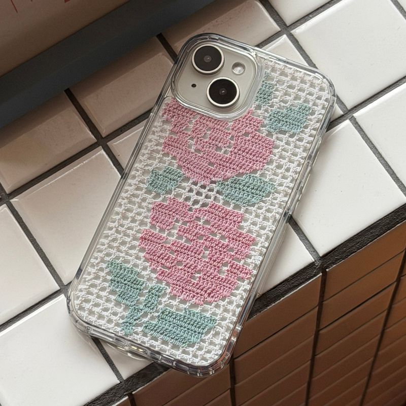 DELPHIN（デルフィン）の「SUMMER CROCHET HARD JELL CASE _ ROSE（Smartphone Accessories）」