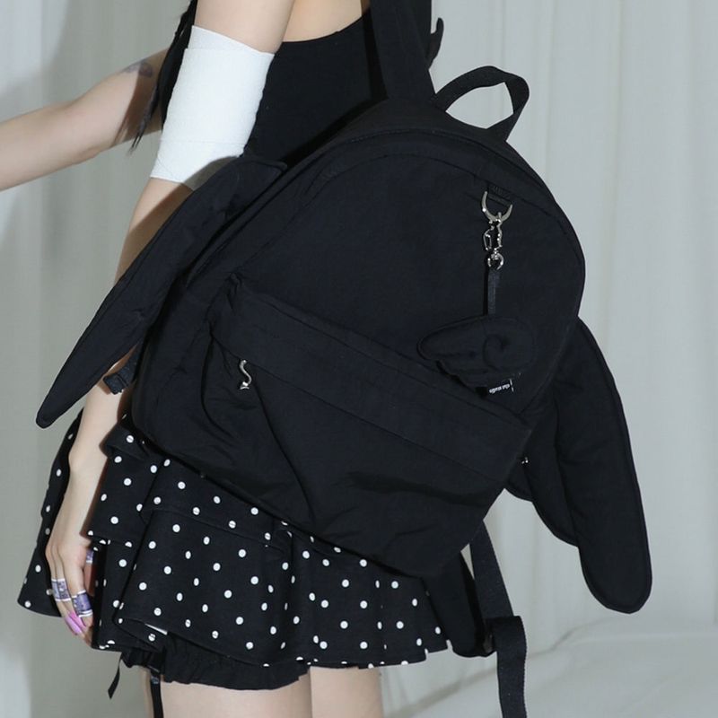 Puffy Wing Keyring - BLACK
