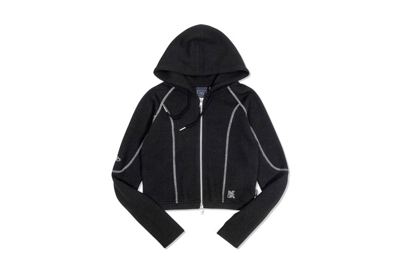 BIKER KNIT HOOD ZIP UP