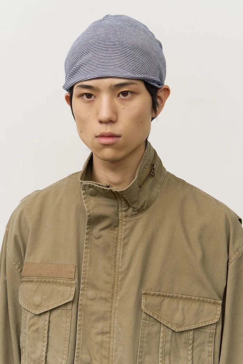 Bas Stripe Waffled Beanie