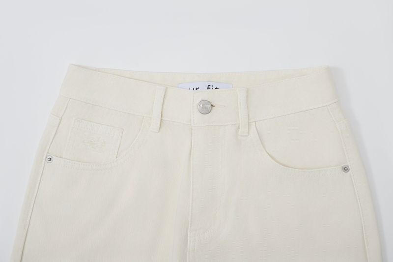 DESTROYED SLIM WIDE FIT DYING PANTS_ Cream White code 6836
