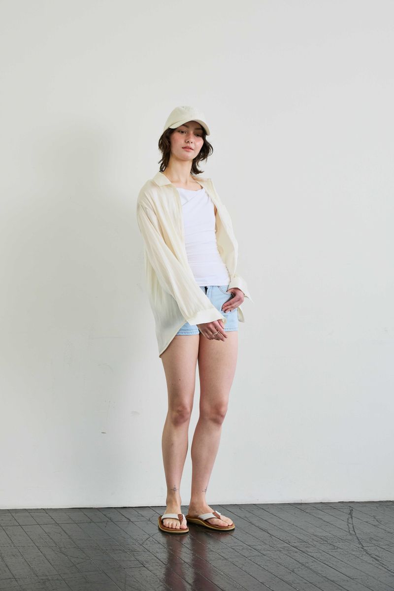 LUMINOUS OVERSIZED SHIRT / BEIGE