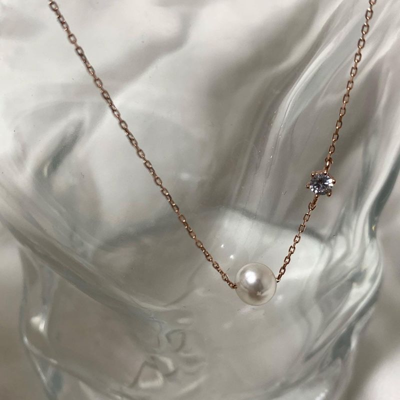 (silver925) パールキュービックネックレス *silver