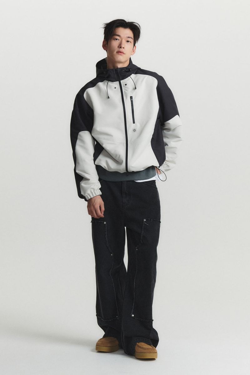 HOOD ZIP UP JACKET (charcoal mix)