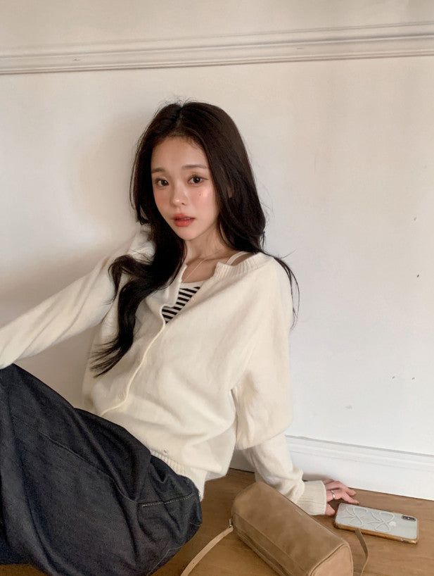 SHOPPERLAND(ショッパーランド)の「#LA Raglan Loose Round Wool Knit Cardigan (6color)(Tops)」