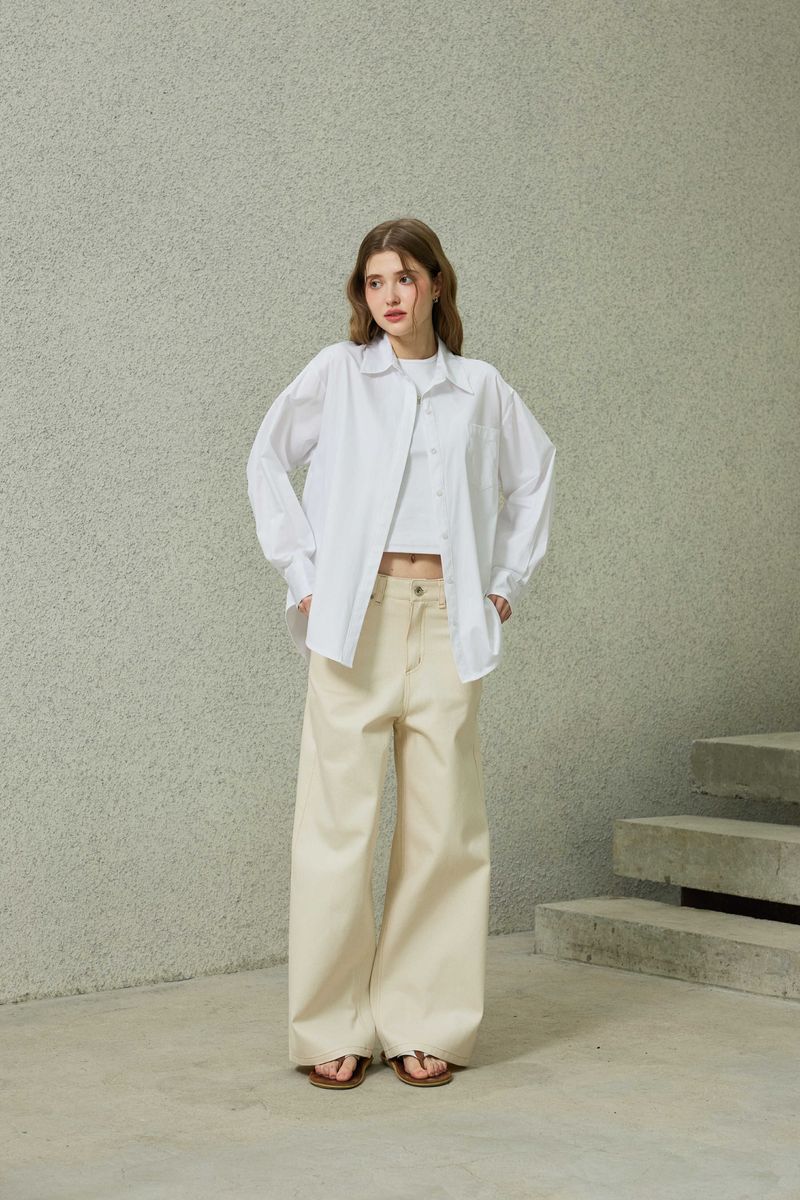 BRIGHT OVERSIZED SHIRT / WHITE