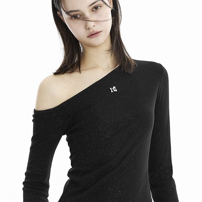 Holy symbol sparkle off-shoulder_BLACK