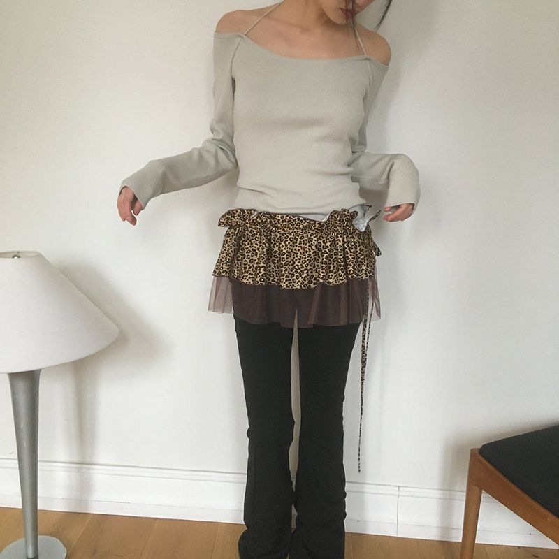 WONDER WONDER（ワンダーワンダー）の「Aven Leopard layered wrap skirt（Skirts）」
