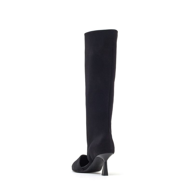 Cut-Out Pull-On Boots Heel(Black)
