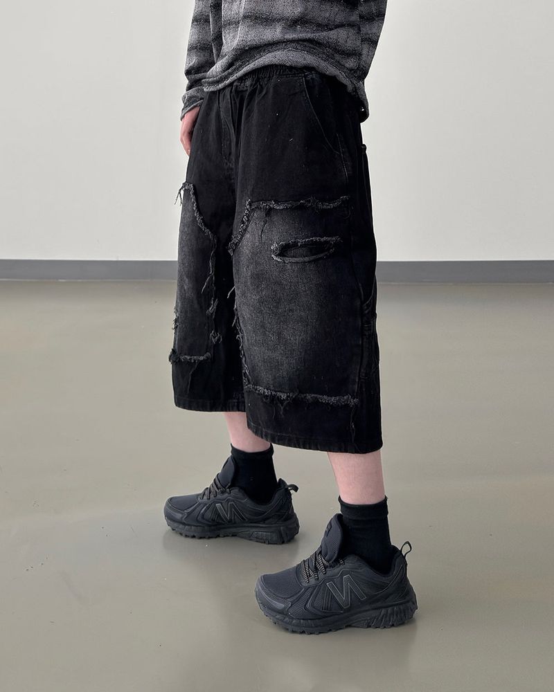 Rick Distressed Bermuda Denim Pants