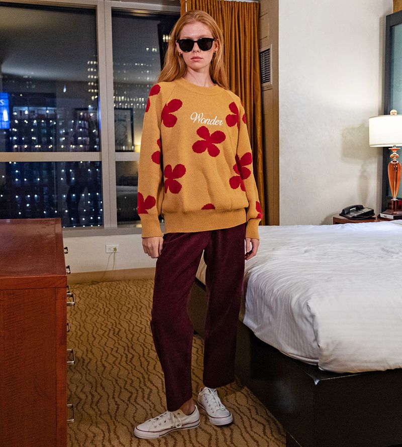 wonder visitor(ワンダービジター)の「Flower pattern Jacquard Knit(Tops)」