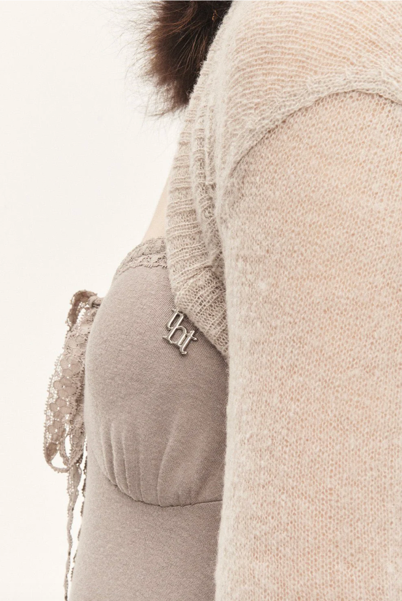Angel shawl bolero - beige gray 