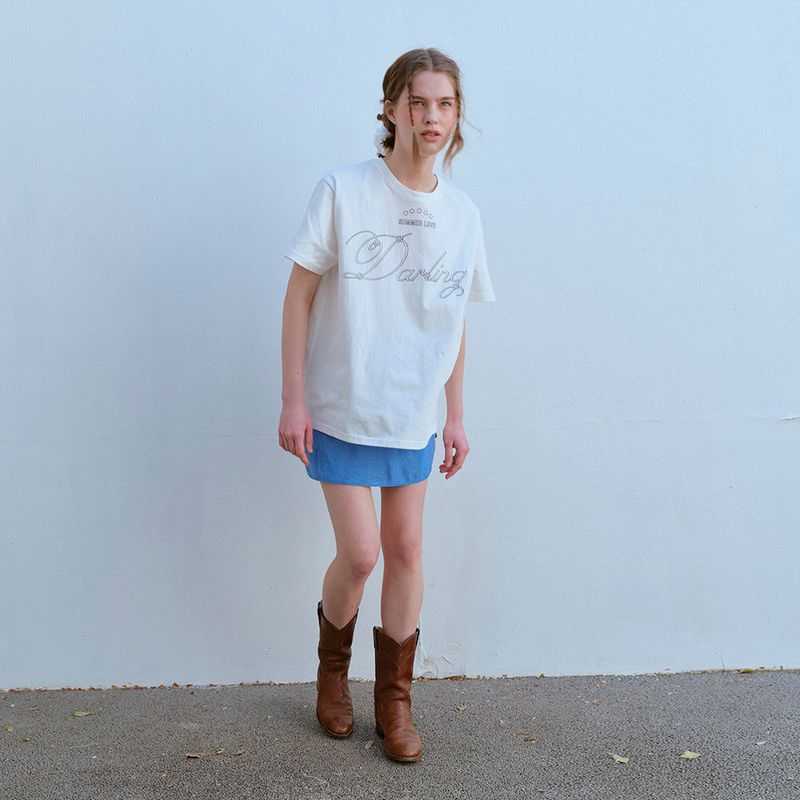 OVERSIZE DARLING TEE, WHITE
