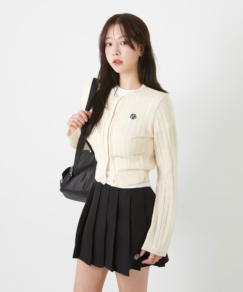 LINE STITCH LOGO CARDIGAN [3color]