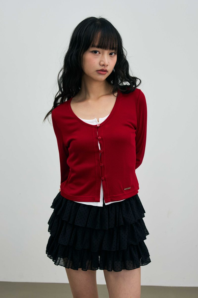 MINI HEART CANCAN SKIRT PANTS / BLACK