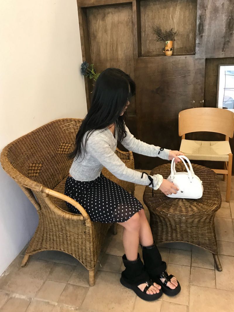 Misty Sheer Dot See-through Mini Skirt