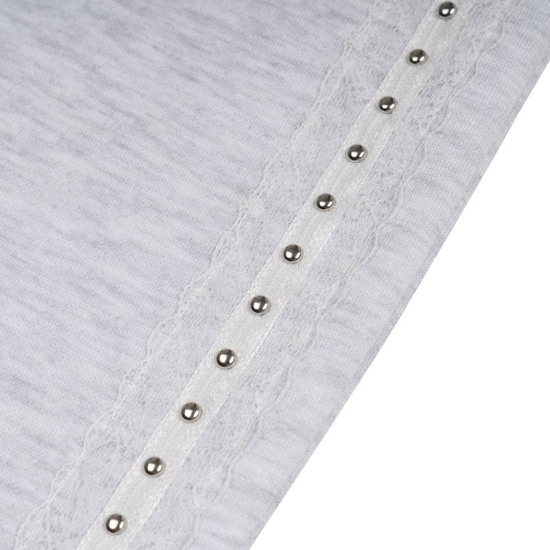 LACE STUD JOGGER PANTS - WHITE MELANGE