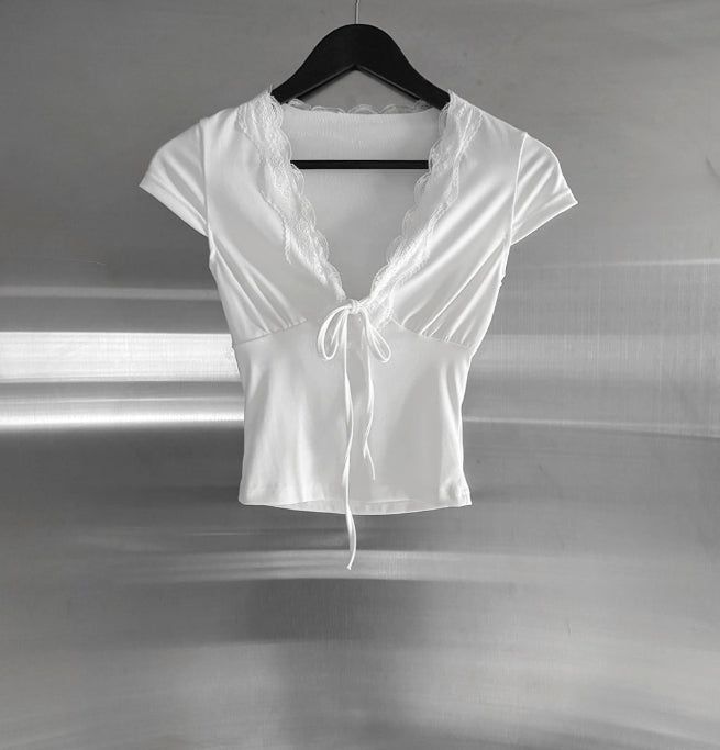 Clia Lace V-neck Tee
