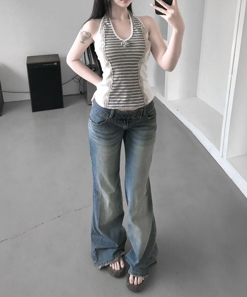 blin rose halter top (3colors)