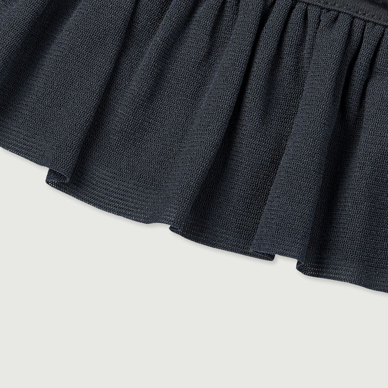 Mesh ruffle belt_dark gray