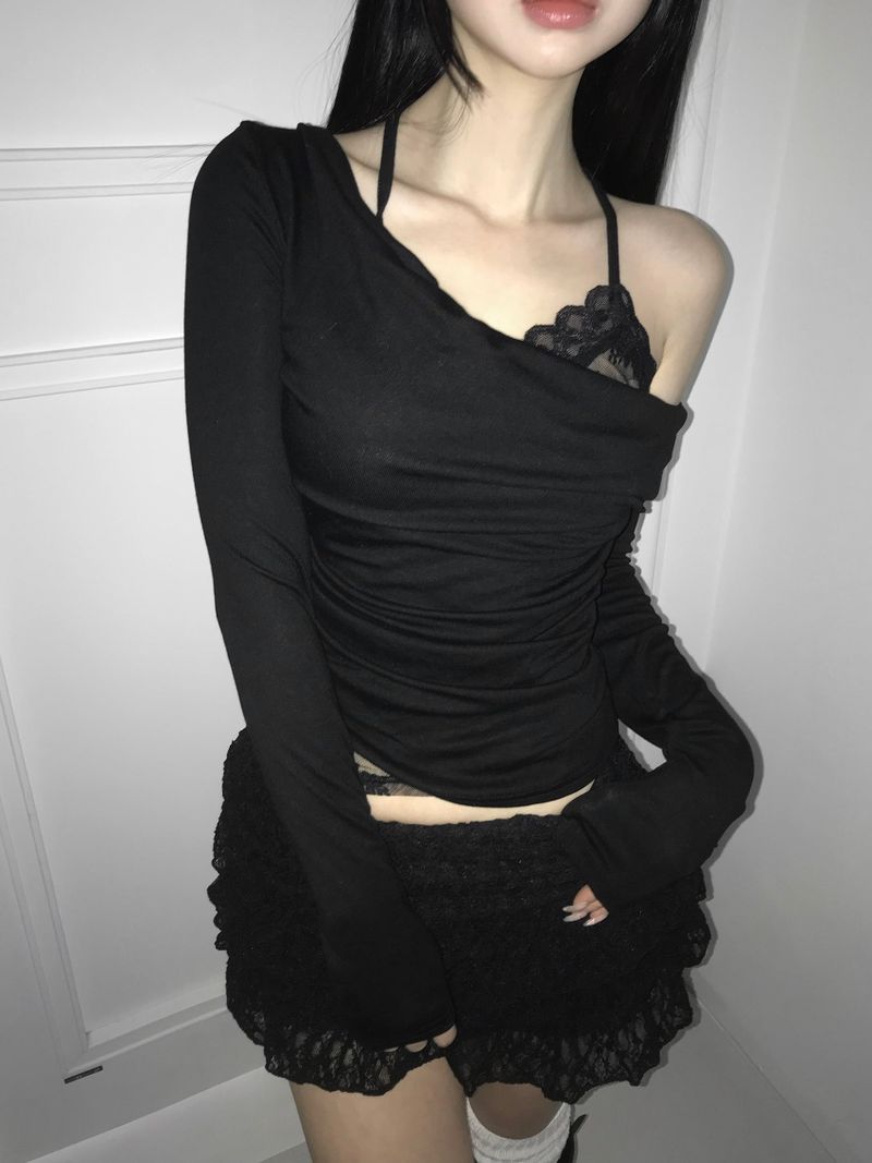dear lace wrap top (2 color)