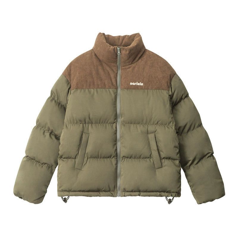 Sandy Two-Tone Corduroy Puffer Jacket