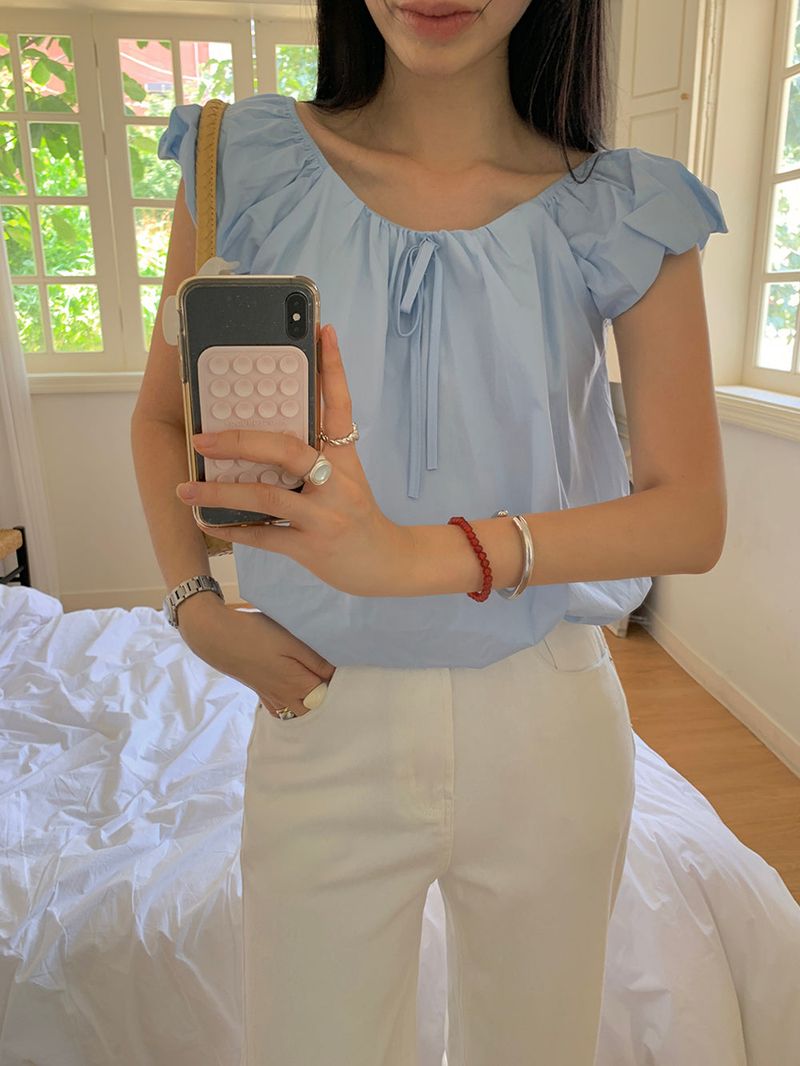 [MADE] Weare Ribbon Puff Blouse