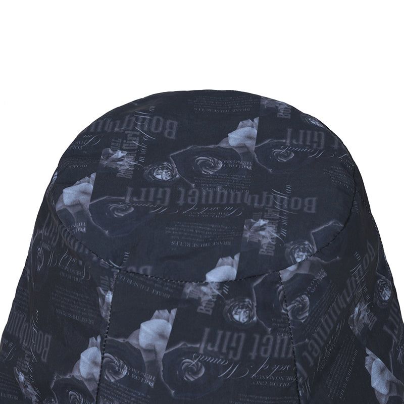 REVERSIBLE GRAPHIC BUCKET HAT [BLACK]