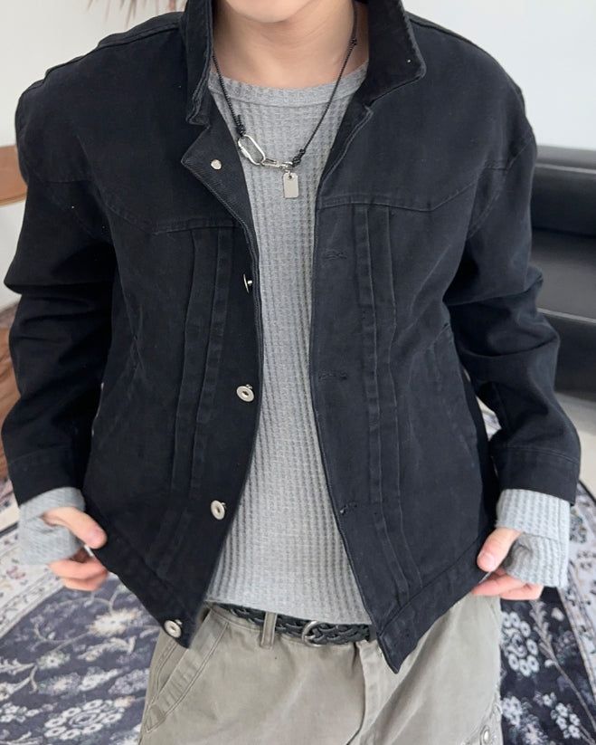 Kyle Washed Crop Trucker Jacket