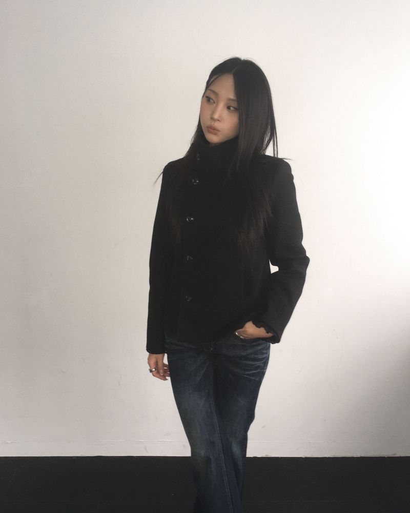 High neck coat