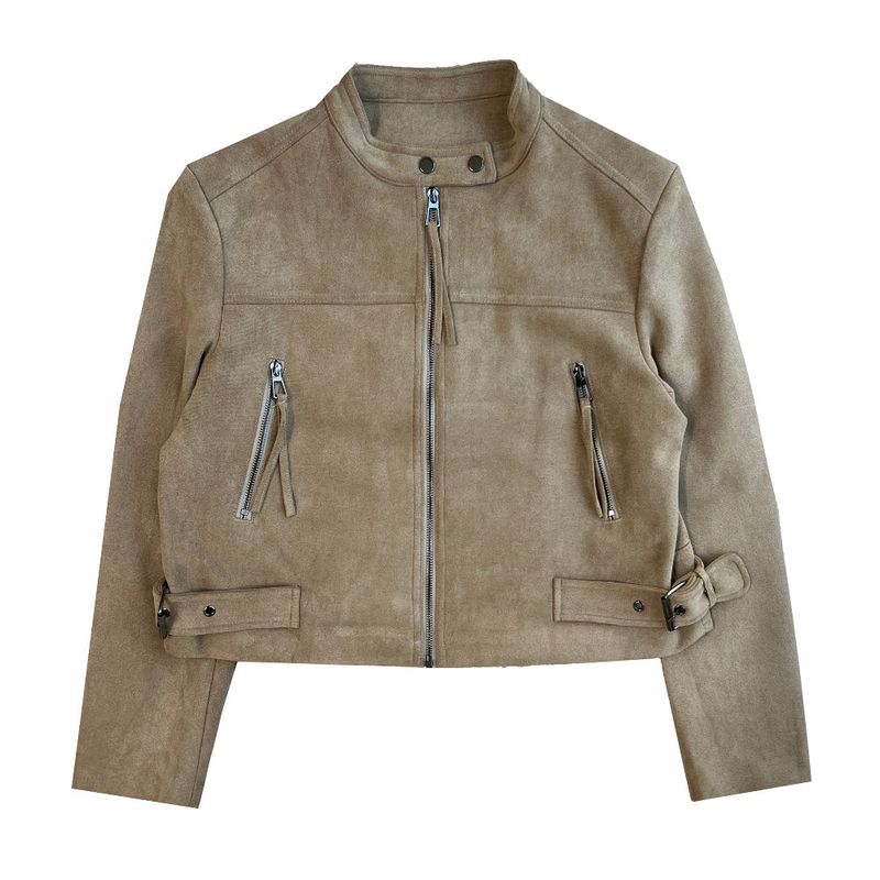 Bohemian two-button buckle suede rider jacket (2 colors)