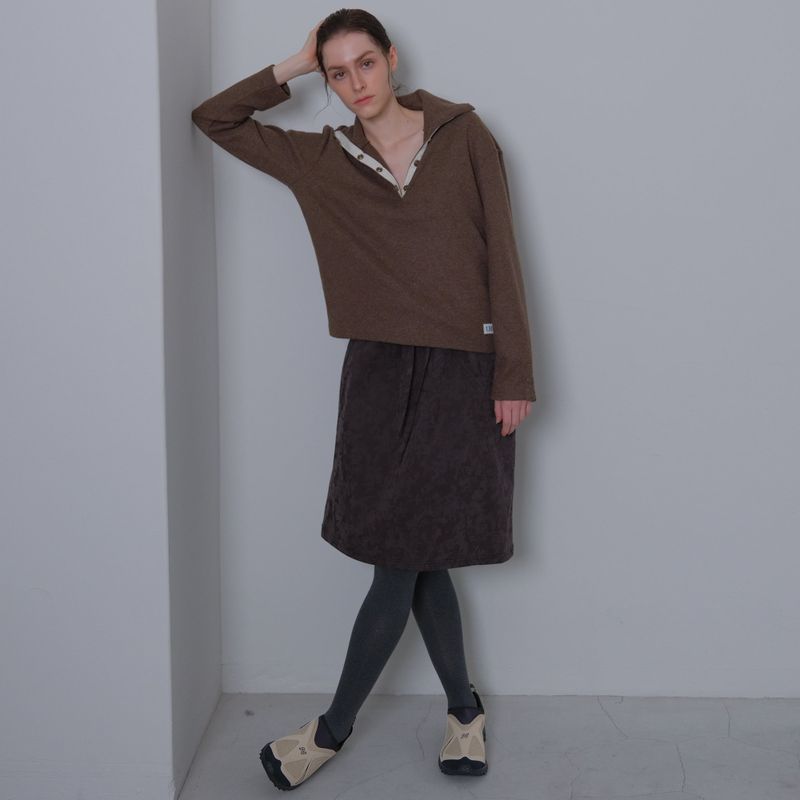 Charcoal Camou Midi-Skirt