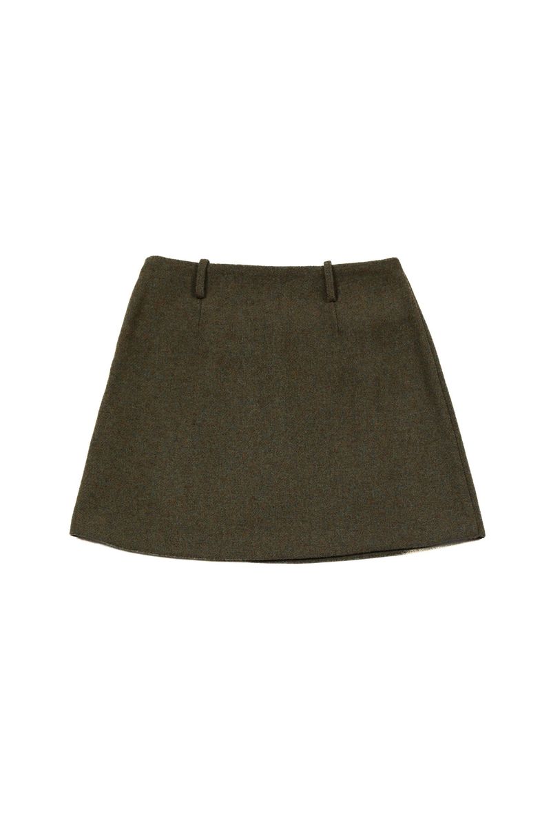POPPALS（ポップパルズ）の「Mini Wool Skirt [Khaki]（Skirts）」