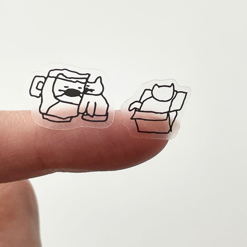 Small Cat Clear Sticker (2 set)