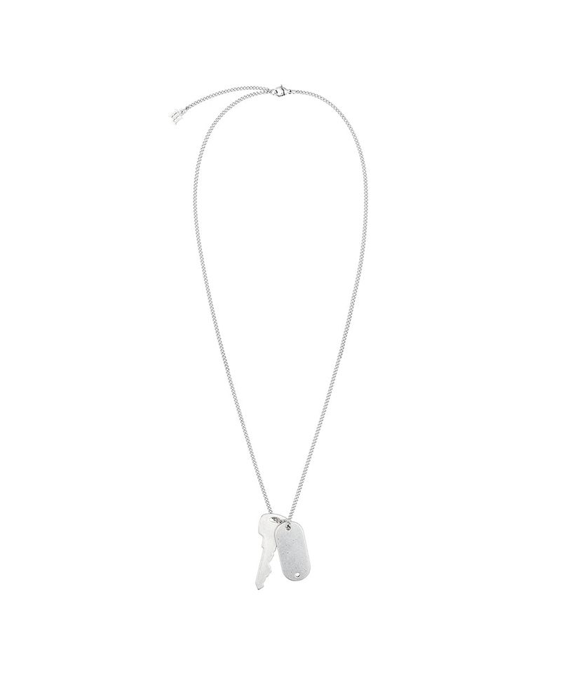 M KEY DOG TAG NECKLACE_SILVER
