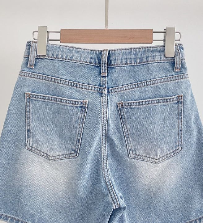 Slom Washing Denim Shorts