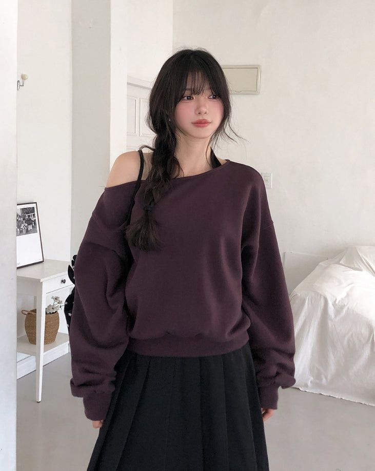 ULAN（ユレン）の「Connie One Shoulder Brushed Sweatshirt（Tops）」