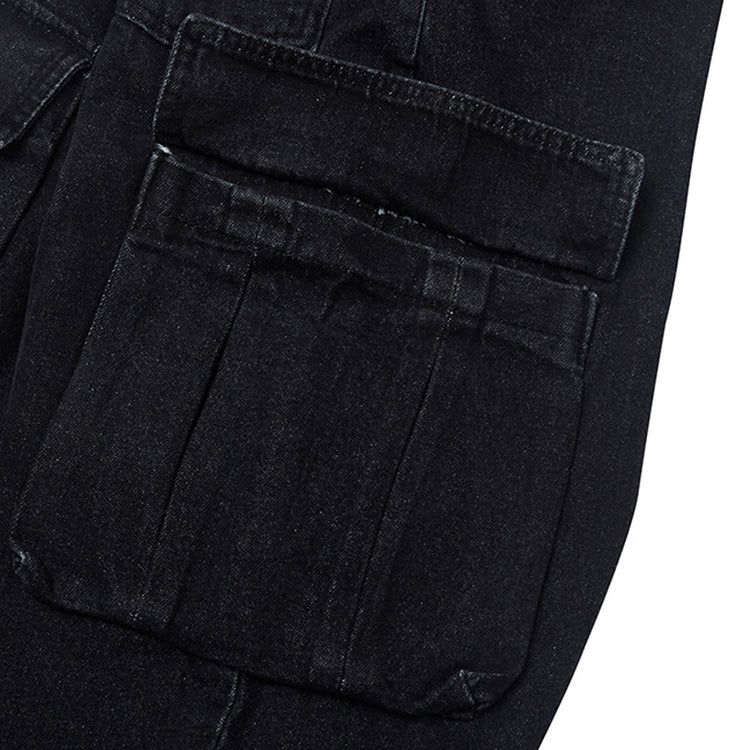 CARGO LOOSEFIT DENIM PANTS BLACK