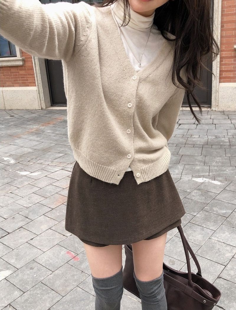 Layered Peach Mini Skirt Pants (2color)