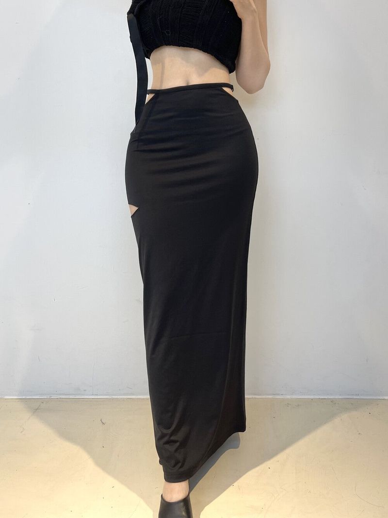 772. Strap slit maxy long sk (2color)