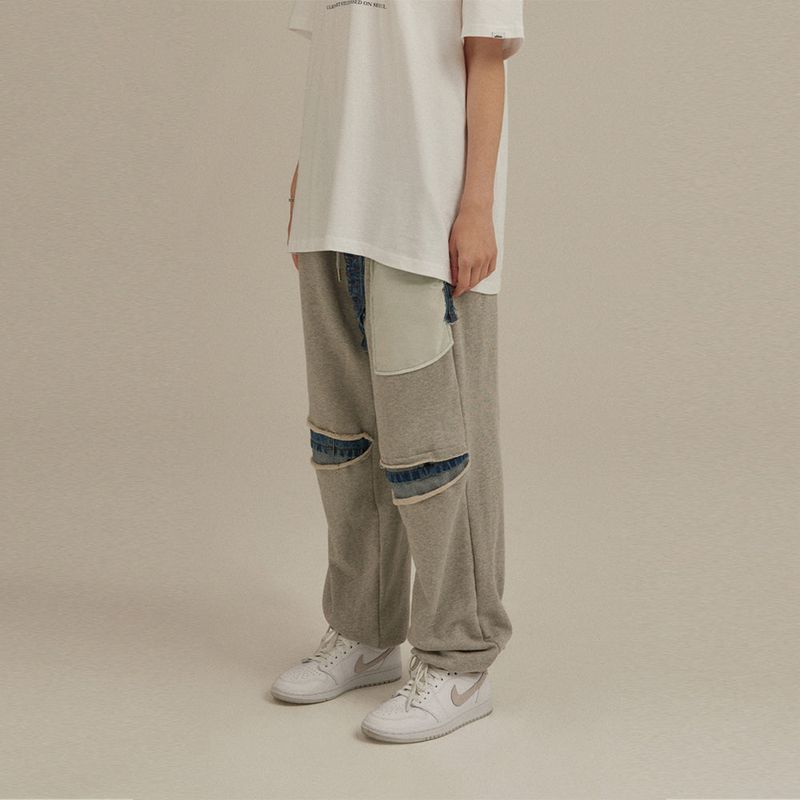 Destroyed Denim Sweatpants_Grey
