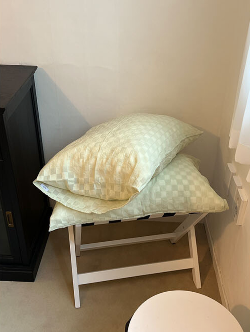 CLEAR CHECK PILLOW COVER