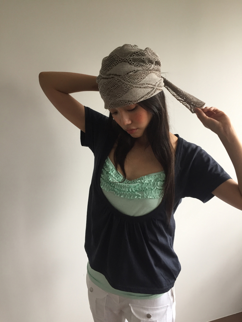 Node punched hair scarf (2color)