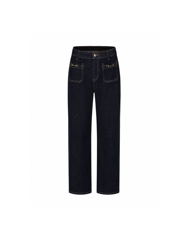 TWEEDY-A（ツウィーディア）の「Maren Horsebit Semi High-Waist Straight Wide Denim Pants Dark Blue（Pants）」