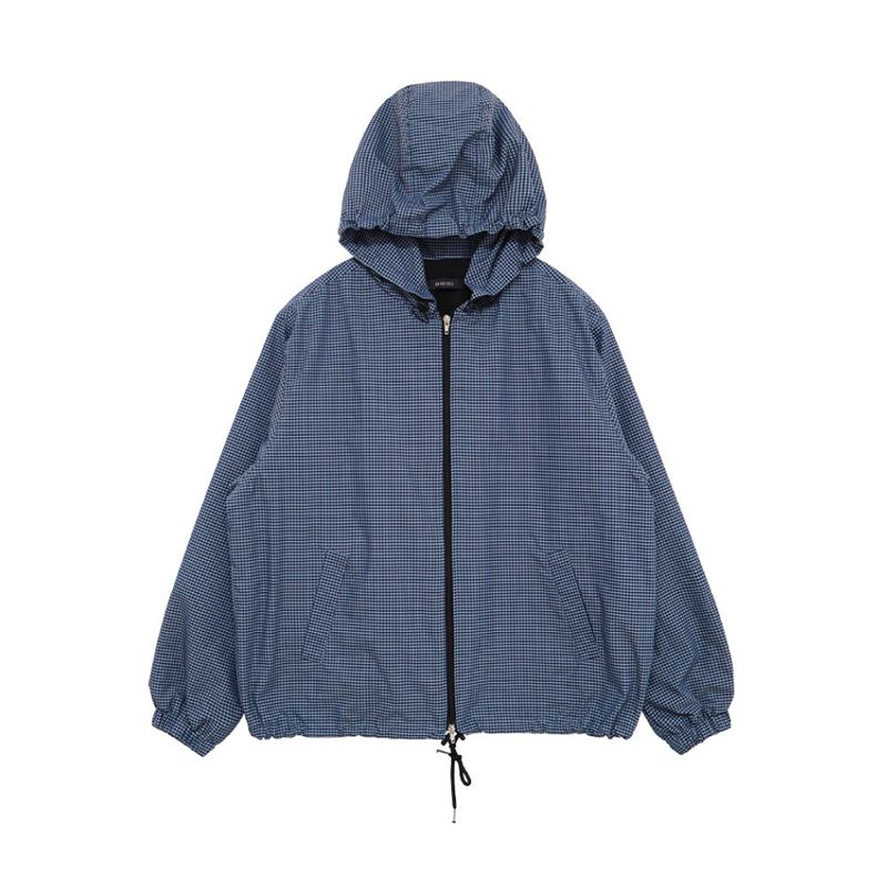 Check Hoodie WindBreaker (blue)