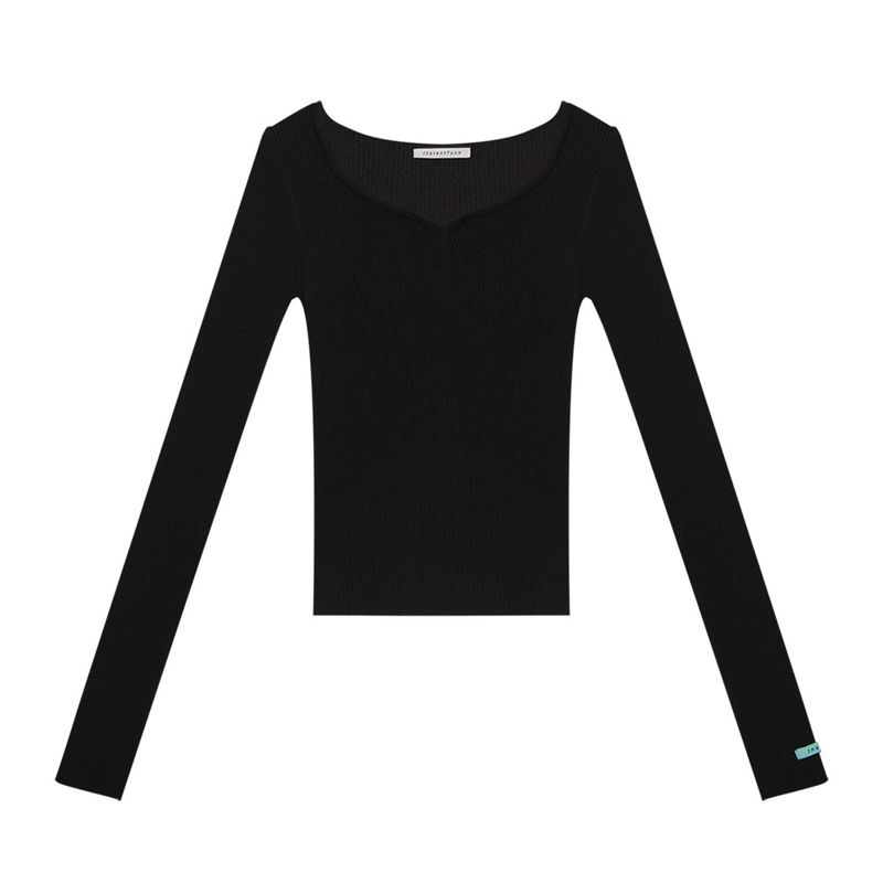 Heart-neck two-way sweater